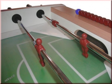 Fussballtisch Garlando G5000, Glasspielfeld, Spielerfiguren blau/rot