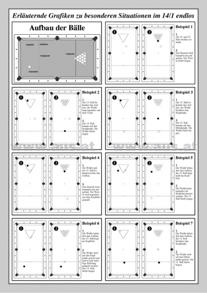 Straight Pool Rules with frameless wallholder,german language