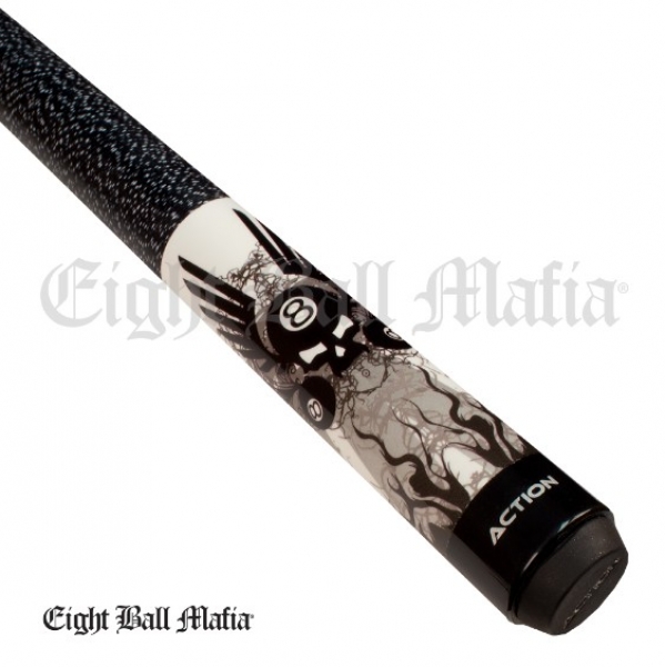 19 OZ Pool Cue 2-piece Action Eight Ball Mafia  / 12.5 mm glue on tip / L:133 cm