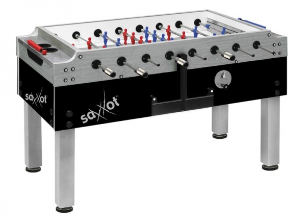 Fussballtisch Garlando saXXot World Champion F2, Glasspielfeld, LED Beleuchtung Münzeinwurf 1,- Euro