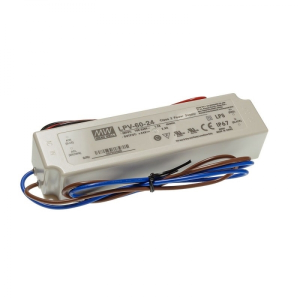 Power supply unit plastic waterproof IP67 60W 24V DC